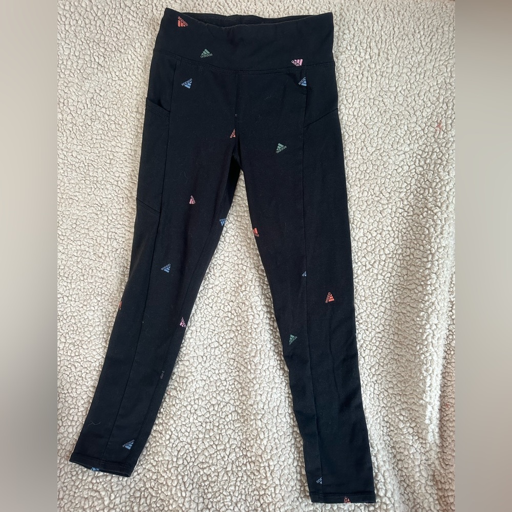 Girls Adidas black leggings